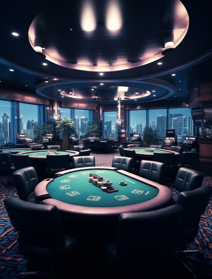 Antarmuka permainan Caribbean Stud Poker di pisangbet
